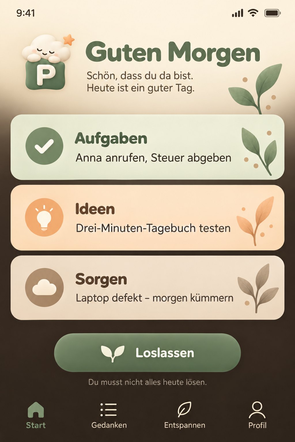 Screenshot 3 von Gedankenparkplatz