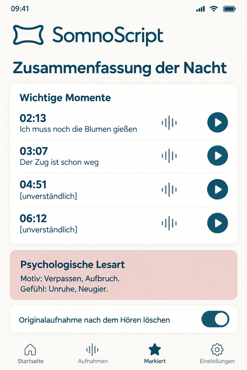 Screenshot 2 von SomnoScript Logbuch