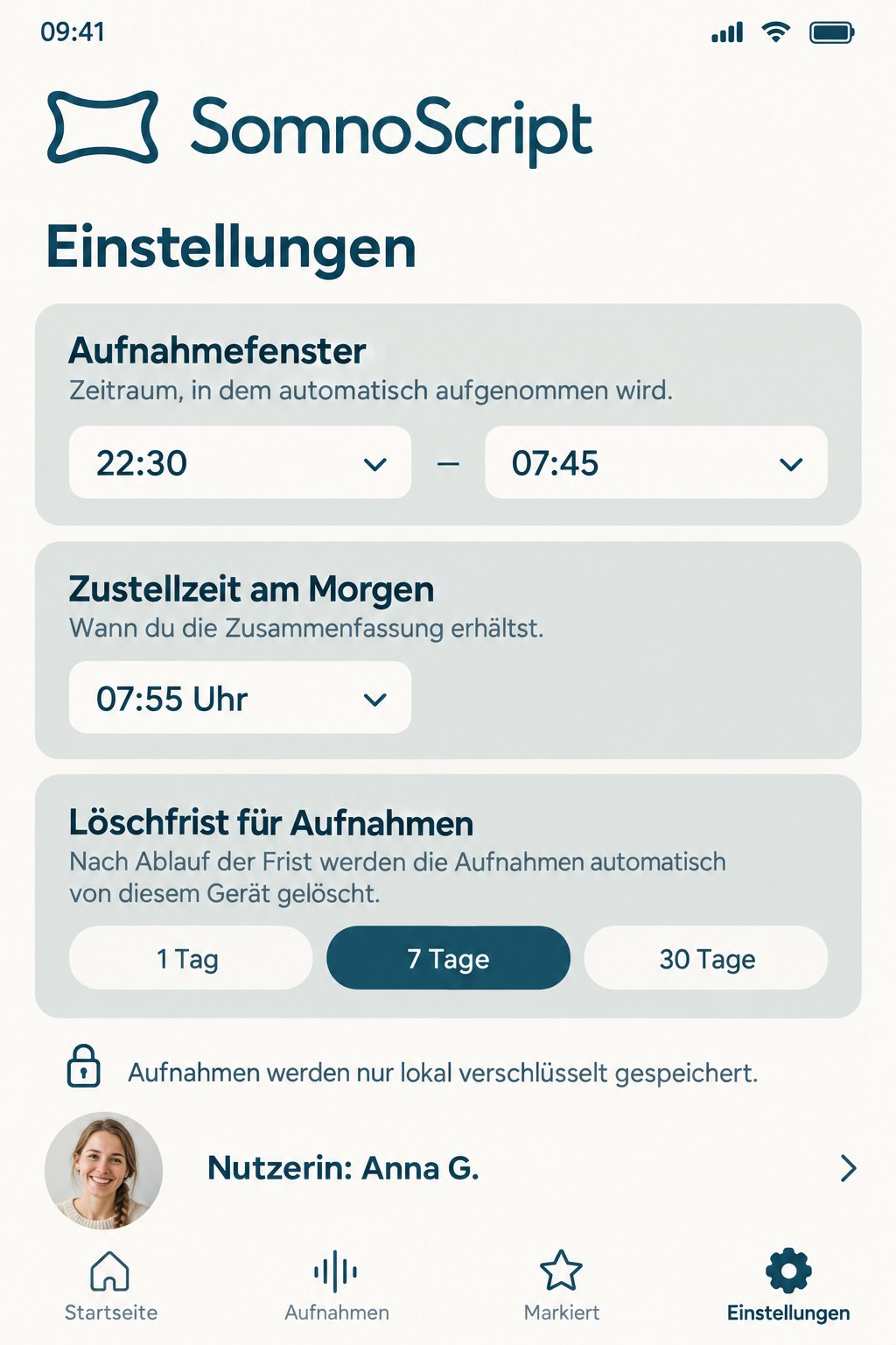 Screenshot 3 von SomnoScript Logbuch